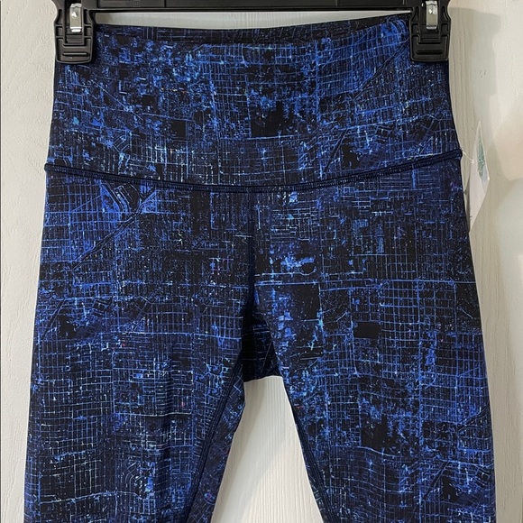 Lululemon Wunder Under High Waist Roll Down Nightsky Blue Black Size 4 - Picture 9 of 12